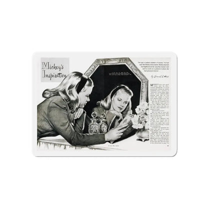 Mickey's Inspiration, Miss America magazine, October 1945 (Magazine Illustration) Refrigerator Magnet - The Sticker Space