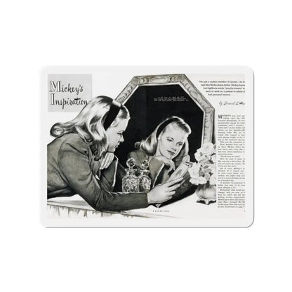 Mickey's Inspiration, Miss America magazine, October 1945 (Magazine Illustration) Refrigerator Magnet - The Sticker Space