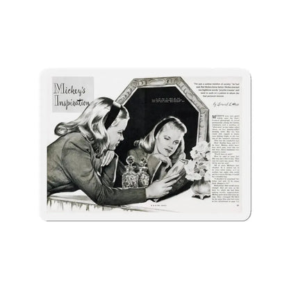 Mickey's Inspiration, Miss America magazine, October 1945 (Magazine Illustration) Refrigerator Magnet - The Sticker Space