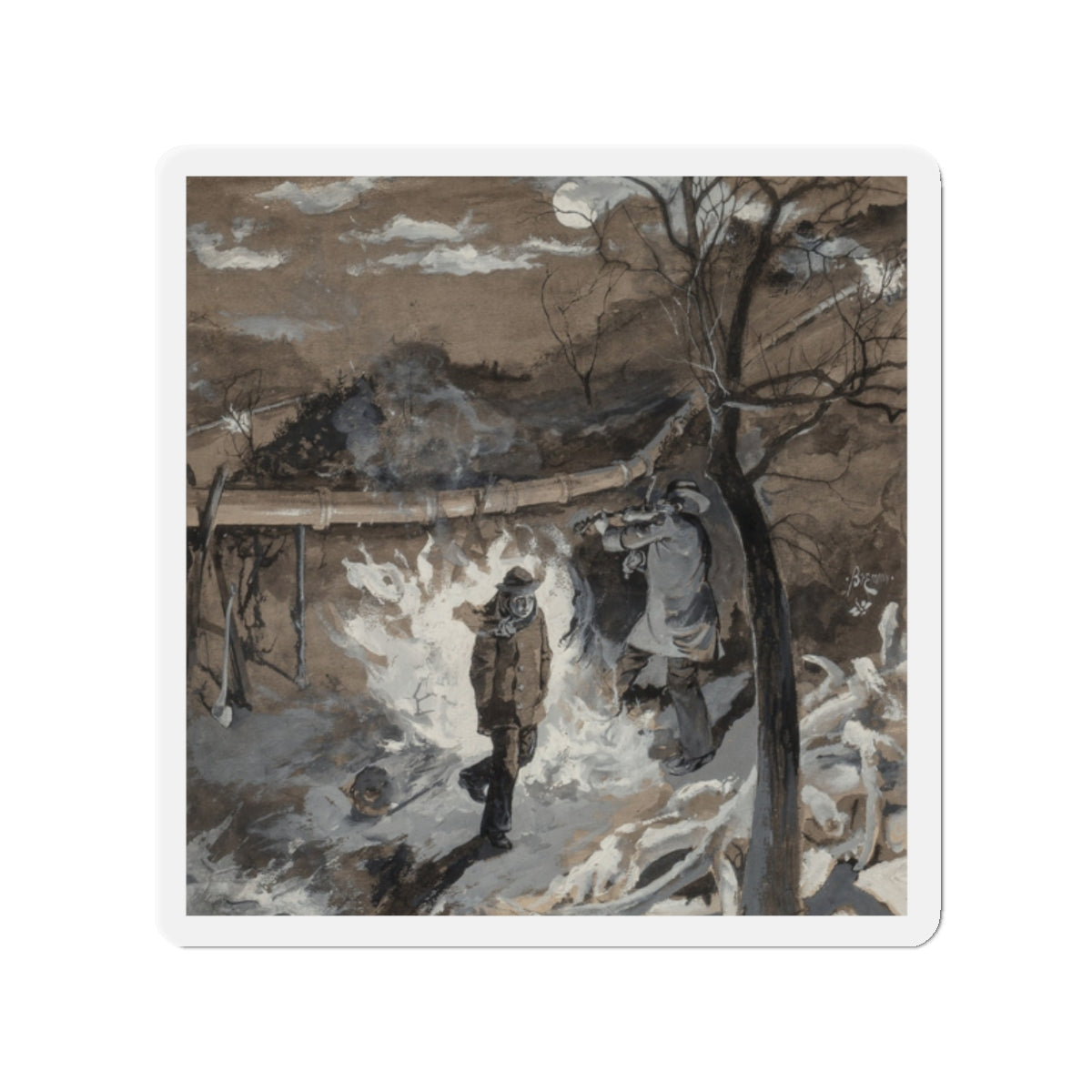 Mickey's Dance with the Dutchman, Scribner's magazine interior illustration (Magazine Illustration) Refrigerator Magnet