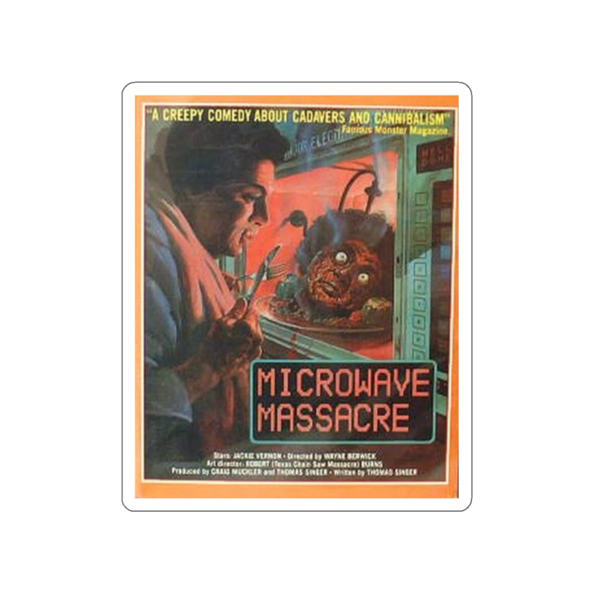 MICROWAVE MASSACRE 1979 Movie Poster STICKER Vinyl Die-Cut Decal-2 Inch-The Sticker Space