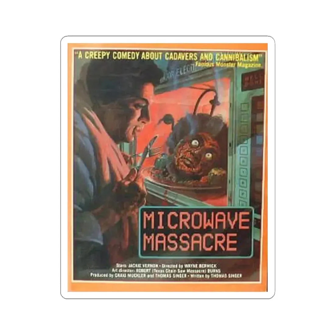 MICROWAVE MASSACRE 1979 Movie Poster - STICKER Vinyl Kiss-Cut Decal 3 Inch White - The Sticker Space