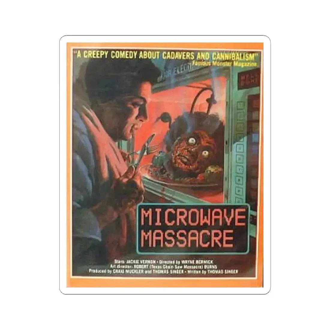 MICROWAVE MASSACRE 1979 Movie Poster - STICKER Vinyl Kiss-Cut Decal 6 Inch White - The Sticker Space