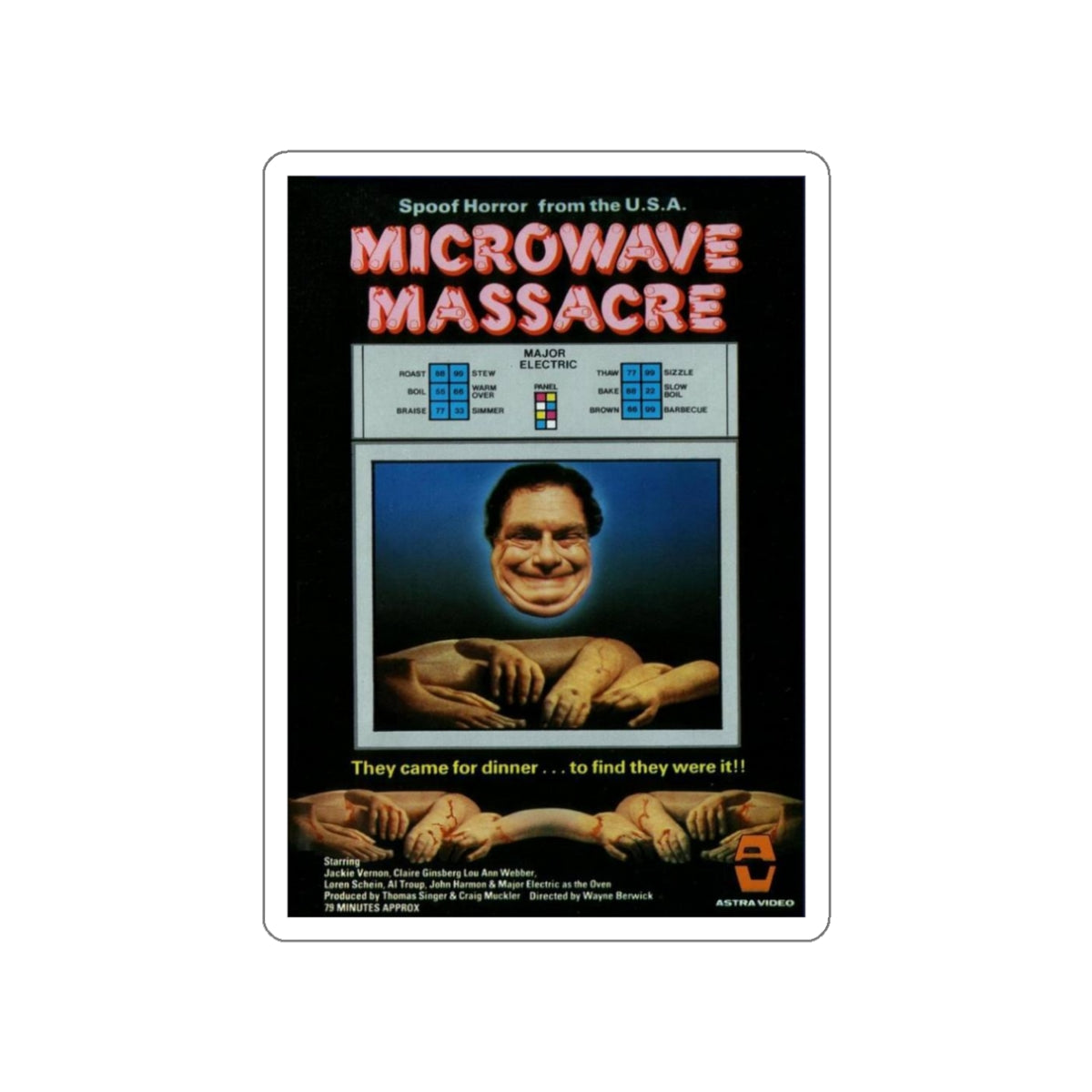 MICROWAVE MASSACRE (3) 1979 Movie Poster STICKER Vinyl Die-Cut Decal-3 Inch-The Sticker Space