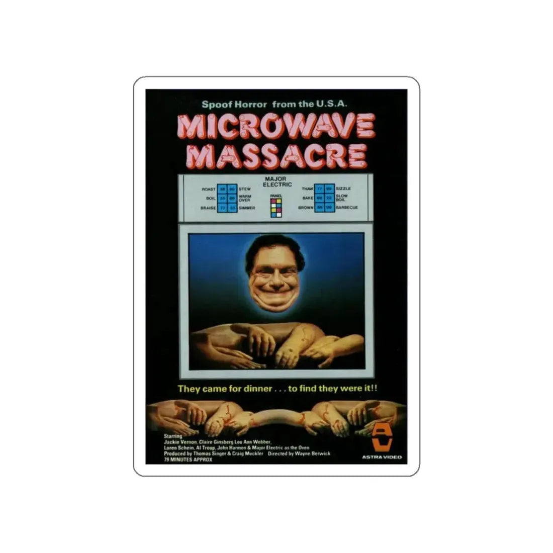 MICROWAVE MASSACRE (3) 1979 Movie Poster STICKER Vinyl Die-Cut Decal 4 Inch - The Sticker Space
