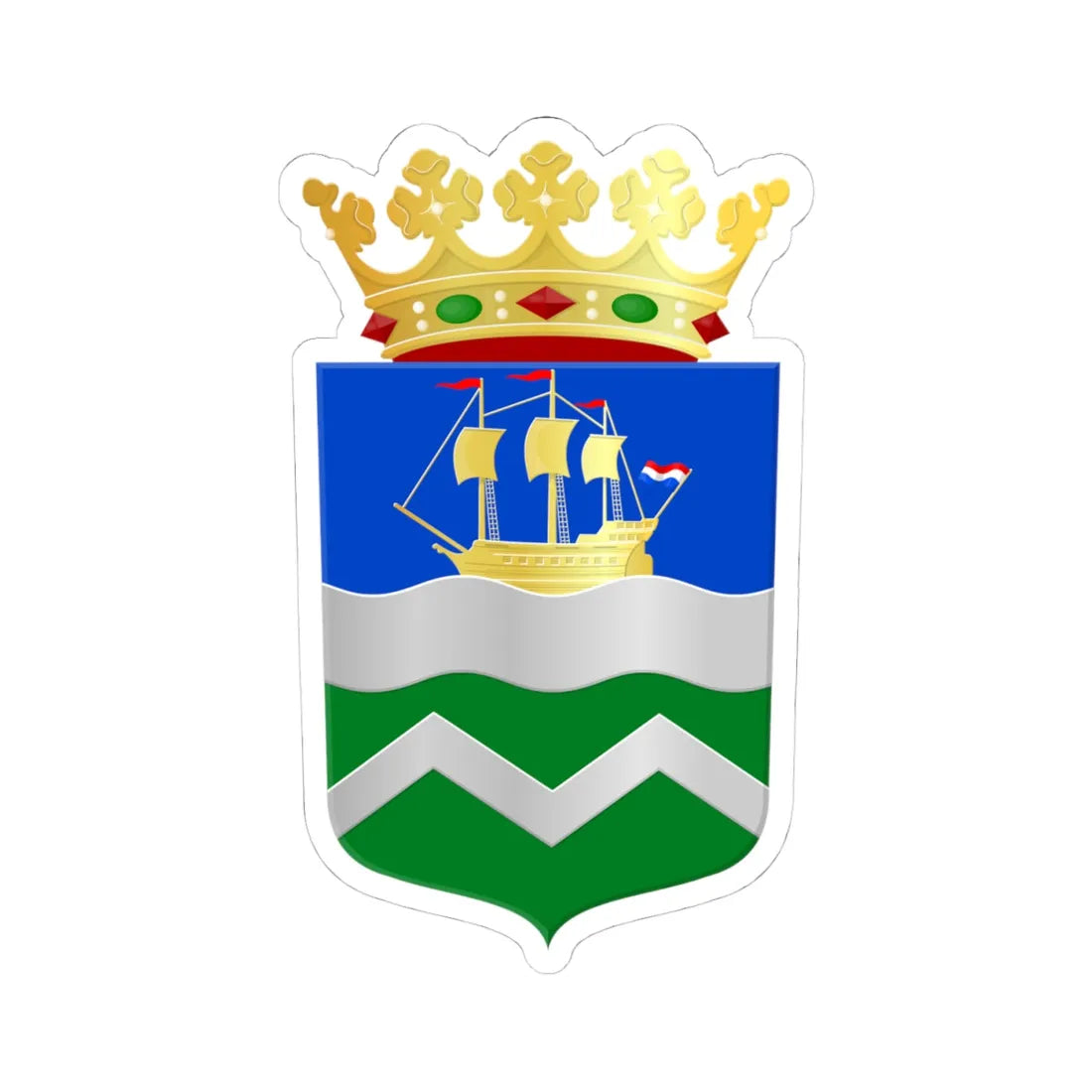 Midden-Delfland wapen (Netherlands) (Coat of Arms) STICKER Vinyl Kiss-Cut Decal 4 Inch White - The Sticker Space