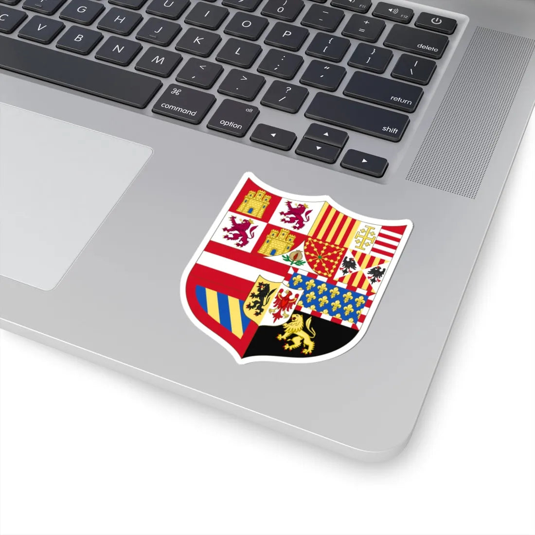Middle Arms of Charles I of Spain Charles V as Holy Roman Emperor-Middle 1530-1556 (Spain) (Coat of Arms) STICKER Vinyl Kiss-Cut Decal - The Sticker Space