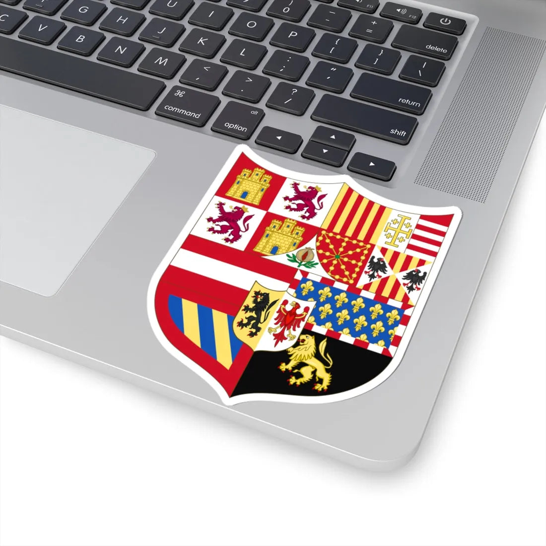 Middle Arms of Charles I of Spain Charles V as Holy Roman Emperor-Middle 1530-1556 (Spain) (Coat of Arms) STICKER Vinyl Kiss-Cut Decal - The Sticker Space