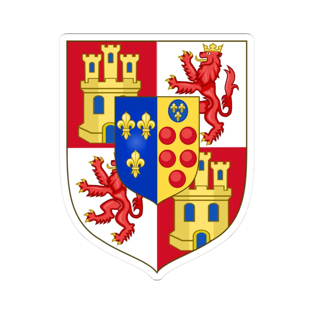 Middle Arms of Etruria (Italy) (Coat of Arms) STICKER Vinyl Kiss-Cut Decal 3 Inch White - The Sticker Space