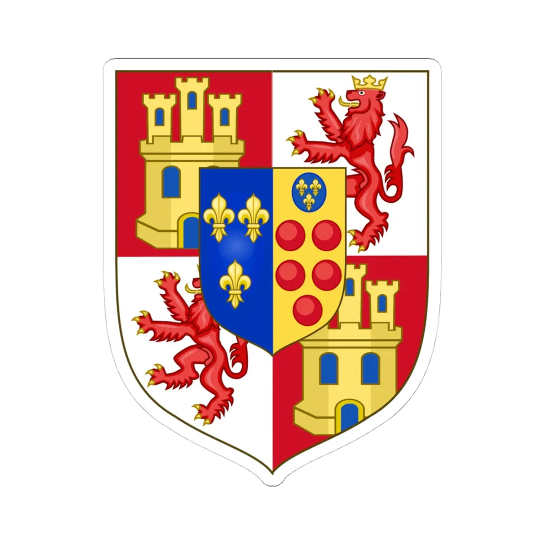 Middle Arms of Etruria (Italy) (Coat of Arms) STICKER Vinyl Kiss-Cut Decal 4 Inch White - The Sticker Space