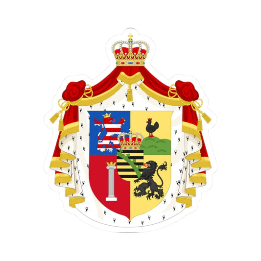 Middle Arms of the Duchy of Saxe-Meinngen-Hildburghausen (Germany) (Coat of Arms) STICKER Vinyl Kiss-Cut Decal 2 Inch White - The Sticker Space