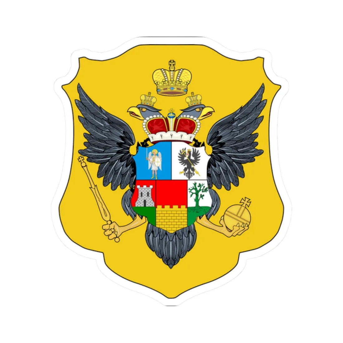 Middle CoA of 2nd Malorosian collegium (Russia) (Coat of Arms) STICKER Vinyl Kiss-Cut Decal 2 Inch White - The Sticker Space