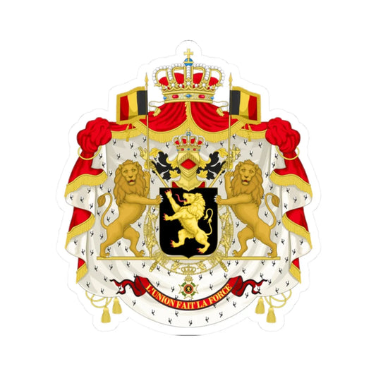 Middle coat of arms of Belgium (Belgium) (Coat of Arms) STICKER Vinyl Kiss-Cut Decal 2 Inch White - The Sticker Space