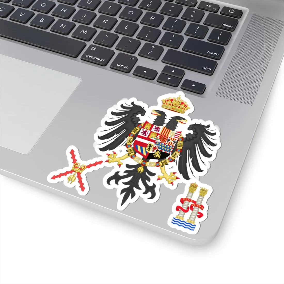 Middle Coat of Arms of Charles I of Spain Charles V as Holy Roman Emperor (Spain) (Coat of Arms) STICKER Vinyl Kiss-Cut Decal - The Sticker Space