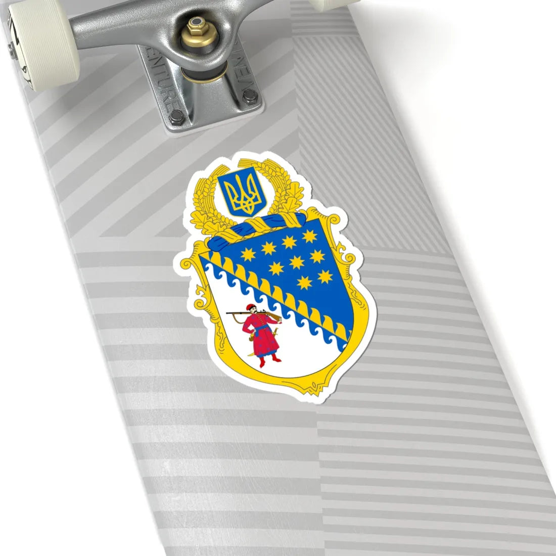 Middle Coat of Arms of Dnipropetrovsk Oblast (Ukraine) (Coat of Arms) STICKER Vinyl Kiss-Cut Decal - The Sticker Space