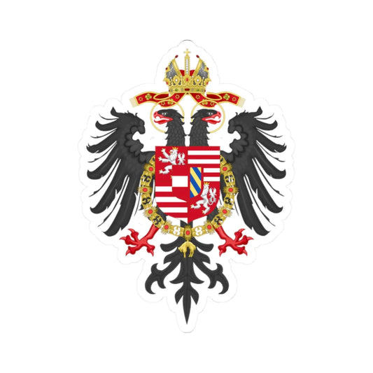 Middle Coat of Arms of Ferdinand I and Maximilian II Holy Roman Emperors (Austria) (Coat of Arms) STICKER Vinyl Kiss-Cut Decal 2 Inch White - The Sticker Space