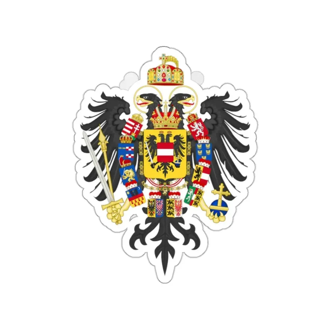Middle Coat of Arms of Francis II, Holy Roman Emperor (1804-1806) STICKER Vinyl Die-Cut Decal 2 Inch - The Sticker Space