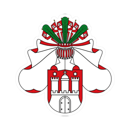 Middle Coat of arms of Hamburg (Germany) (Coat of Arms) STICKER Vinyl Kiss-Cut Decal 2 Inch White - The Sticker Space