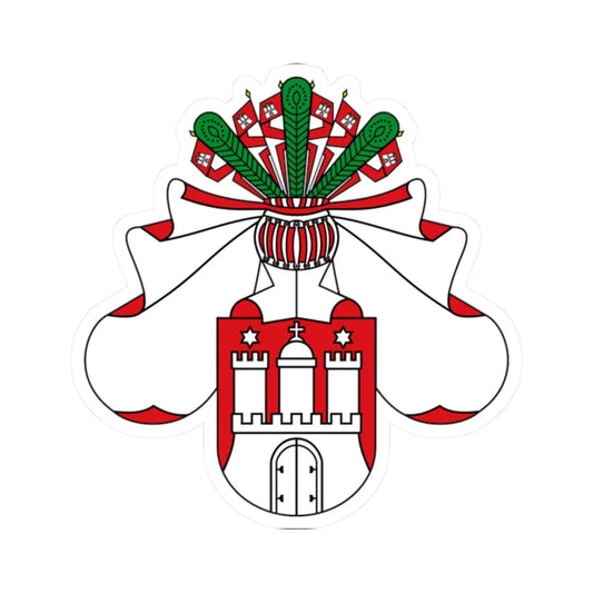Middle Coat of arms of Hamburg (Germany) (Coat of Arms) STICKER Vinyl Kiss-Cut Decal 2 Inch White - The Sticker Space