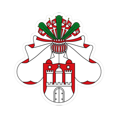 Middle Coat of arms of Hamburg (Germany) (Coat of Arms) STICKER Vinyl Kiss-Cut Decal 3 Inch White - The Sticker Space