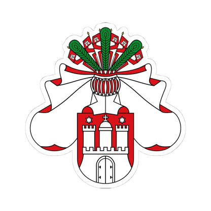 Middle Coat of arms of Hamburg (Germany) (Coat of Arms) STICKER Vinyl Kiss-Cut Decal 4 Inch White - The Sticker Space