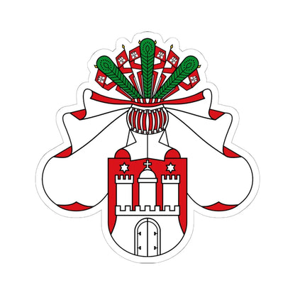 Middle Coat of arms of Hamburg (Germany) (Coat of Arms) STICKER Vinyl Kiss-Cut Decal 6 Inch White - The Sticker Space