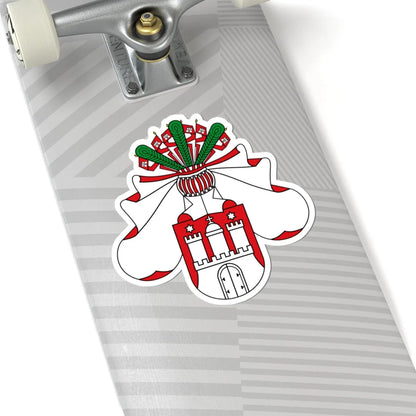 Middle Coat of arms of Hamburg (Germany) (Coat of Arms) STICKER Vinyl Kiss-Cut Decal - The Sticker Space
