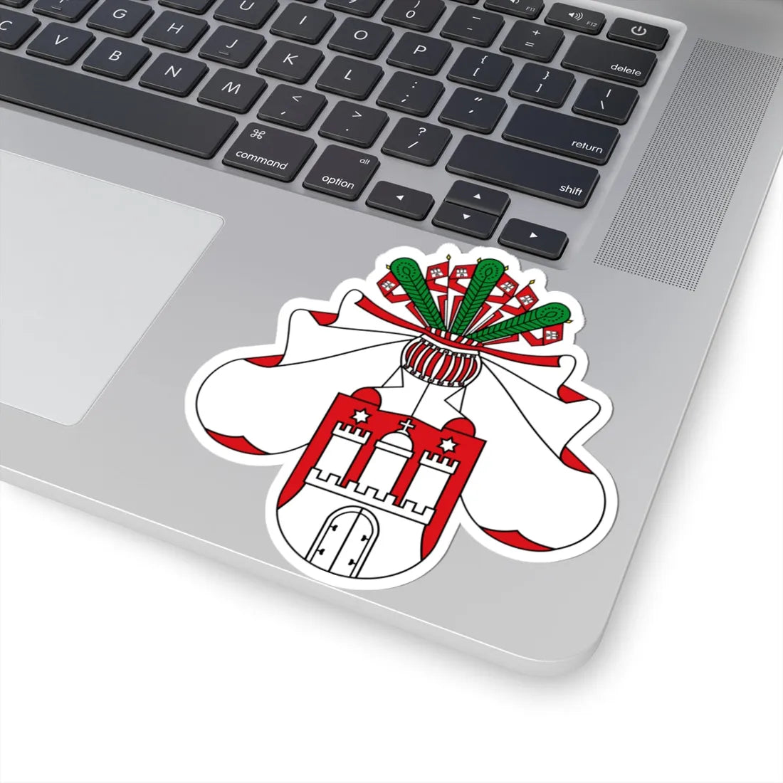 Middle Coat of arms of Hamburg (Germany) (Coat of Arms) STICKER Vinyl Kiss-Cut Decal - The Sticker Space