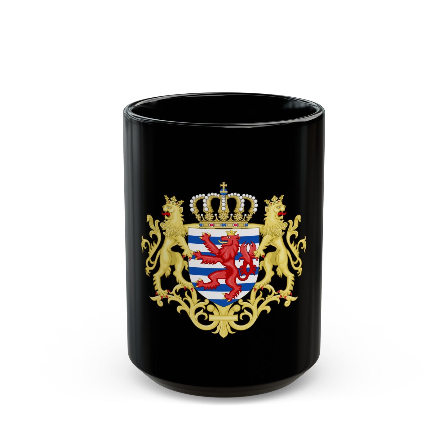 Middle coat of arms of Luxembourg - Black Coffee Mug-15oz-The Sticker Space