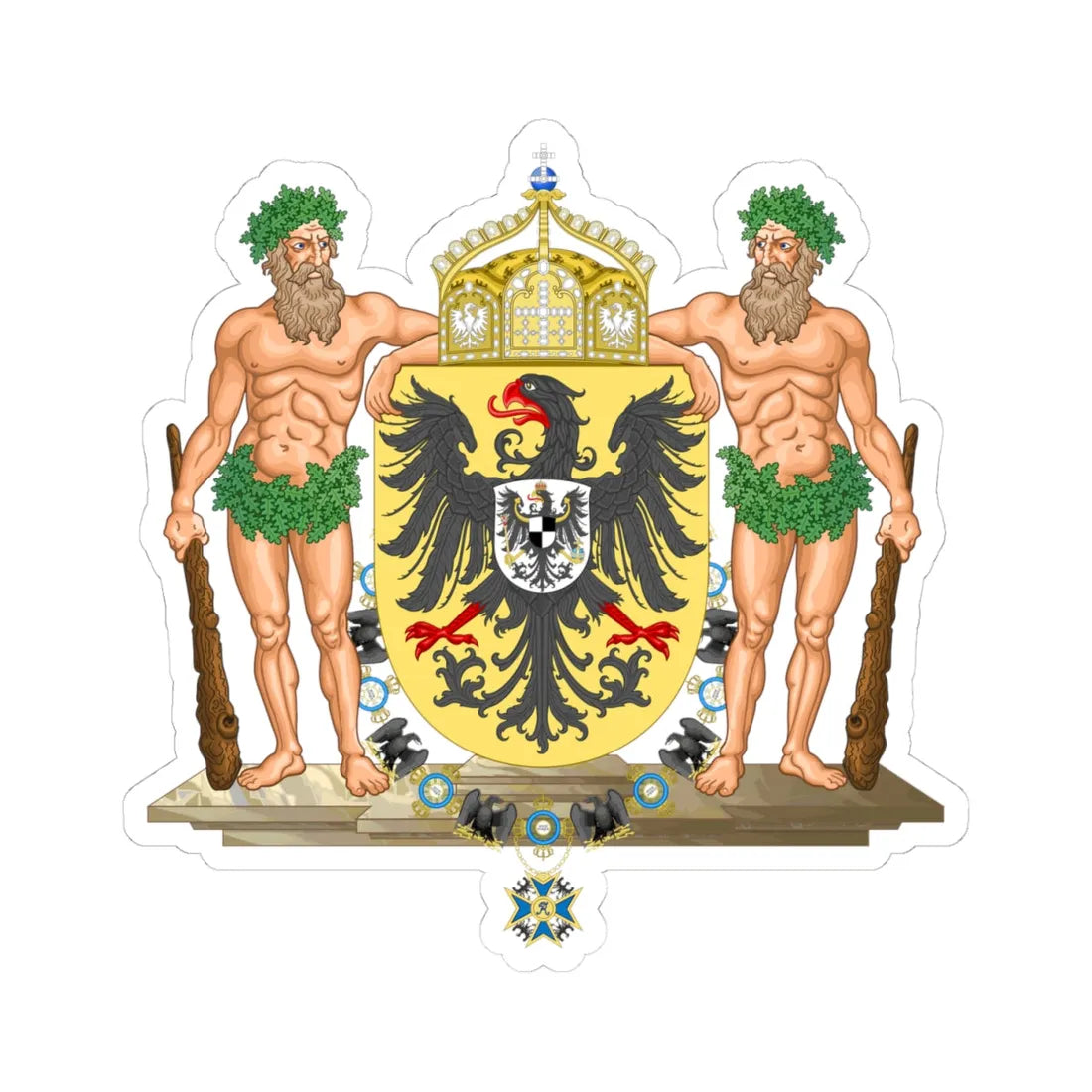 Middle Coat of Arms of the German Empire (Germany) (Coat of Arms) STICKER Vinyl Kiss-Cut Decal 4 Inch White - The Sticker Space