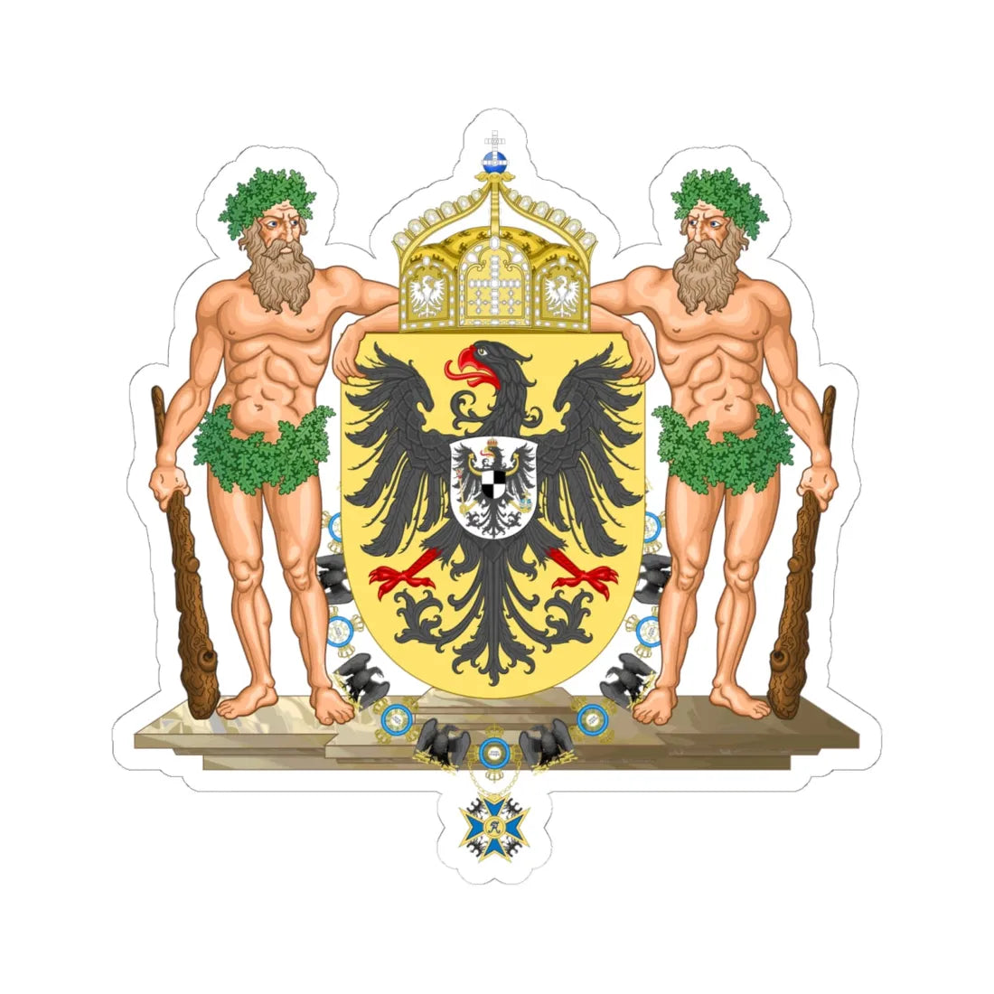 Middle Coat of Arms of the German Empire (Germany) (Coat of Arms) STICKER Vinyl Kiss-Cut Decal 6 Inch White - The Sticker Space