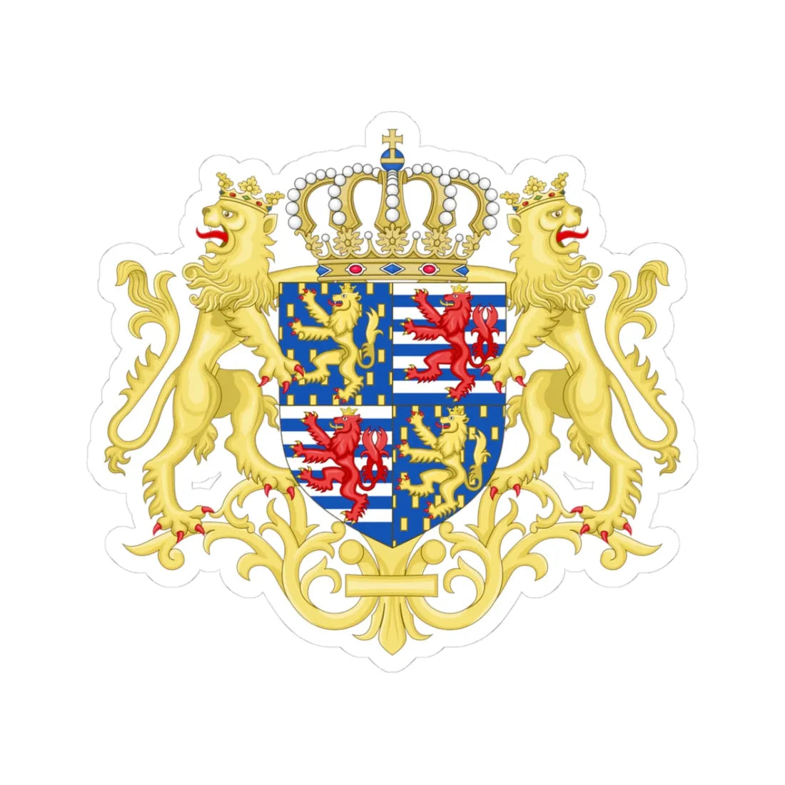 Middle coat of arms of the Grand Duke of Luxembourg 1898-2000 (Luxembourg) (Coat of Arms) STICKER Vinyl Kiss-Cut Decal 3 Inch White - The Sticker Space