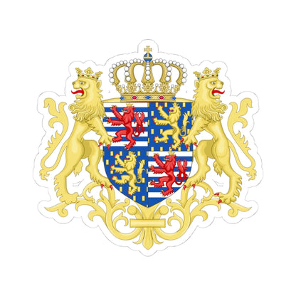 Middle coat of arms of the Grand Duke of Luxembourg 2000 (Luxembourg) (Coat of Arms) STICKER Vinyl Kiss-Cut Decal 4 Inch White - The Sticker Space