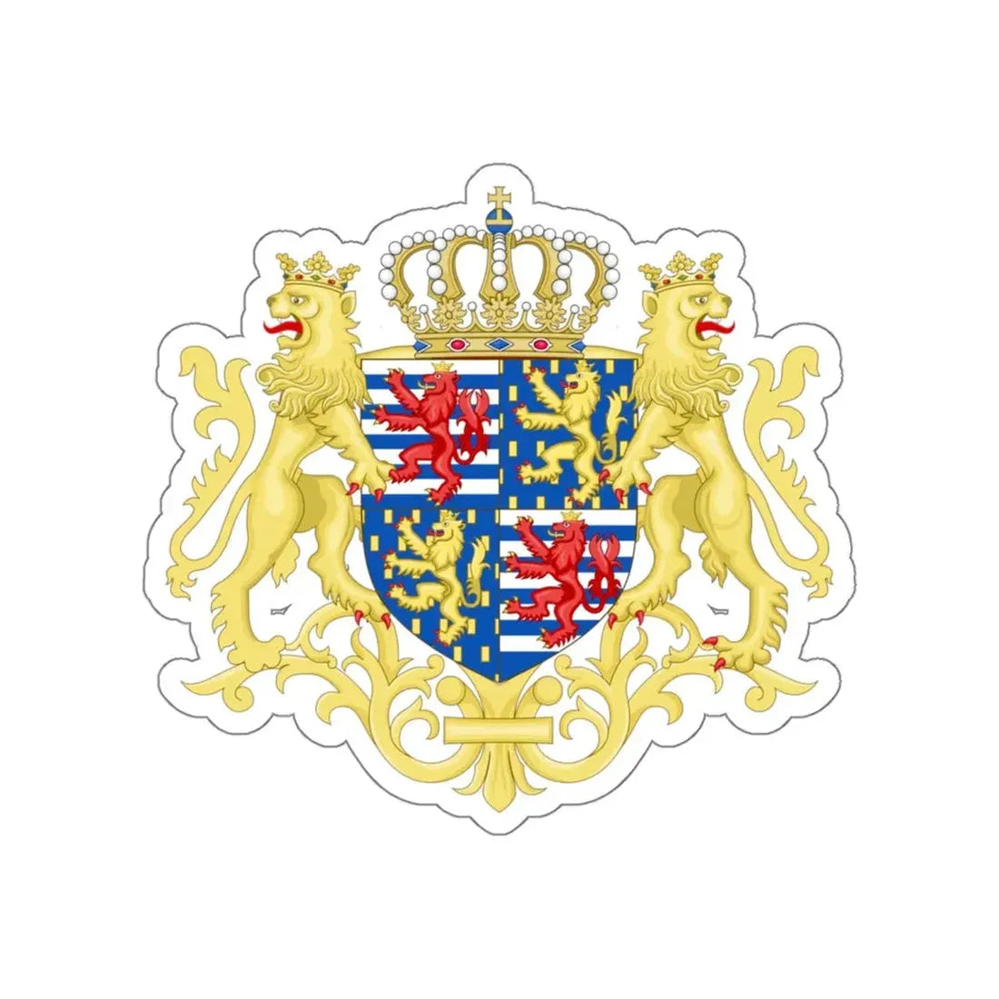 Middle coat of arms of the Grand Duke of Luxembourg (2000) STICKER Vinyl Die-Cut Decal 6 Inch - The Sticker Space