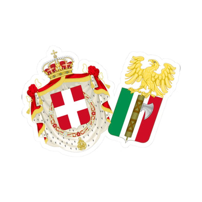 Middle Coat of Arms of the Kingdom of Italy 1927-1929 (Italy) (Coat of Arms) STICKER Vinyl Kiss-Cut Decal 2 Inch White - The Sticker Space