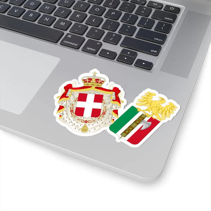 Middle Coat of Arms of the Kingdom of Italy 1927-1929 (Italy) (Coat of Arms) STICKER Vinyl Kiss-Cut Decal - The Sticker Space