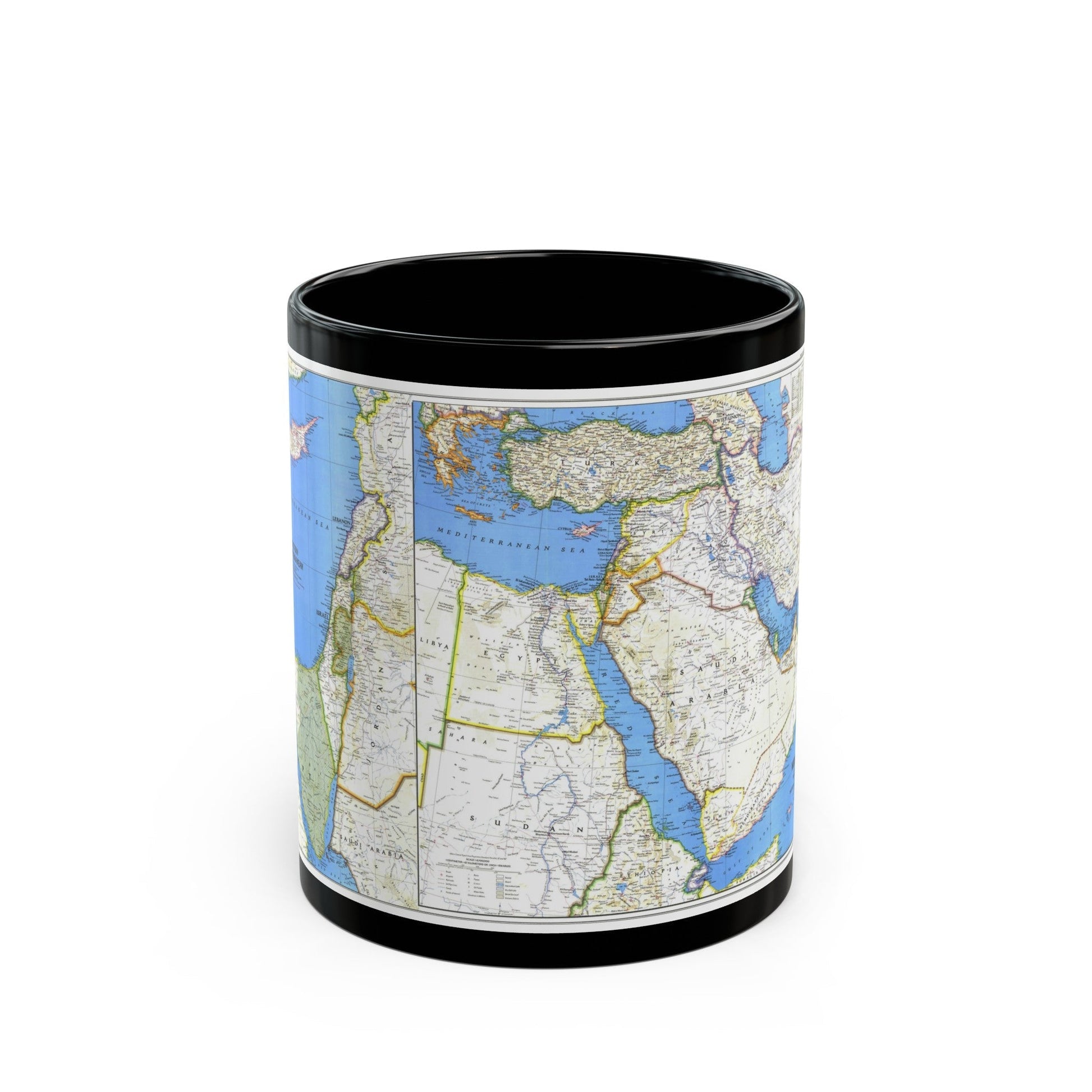 Middle East (1978) (Map) Black Coffee Mug-11oz-The Sticker Space