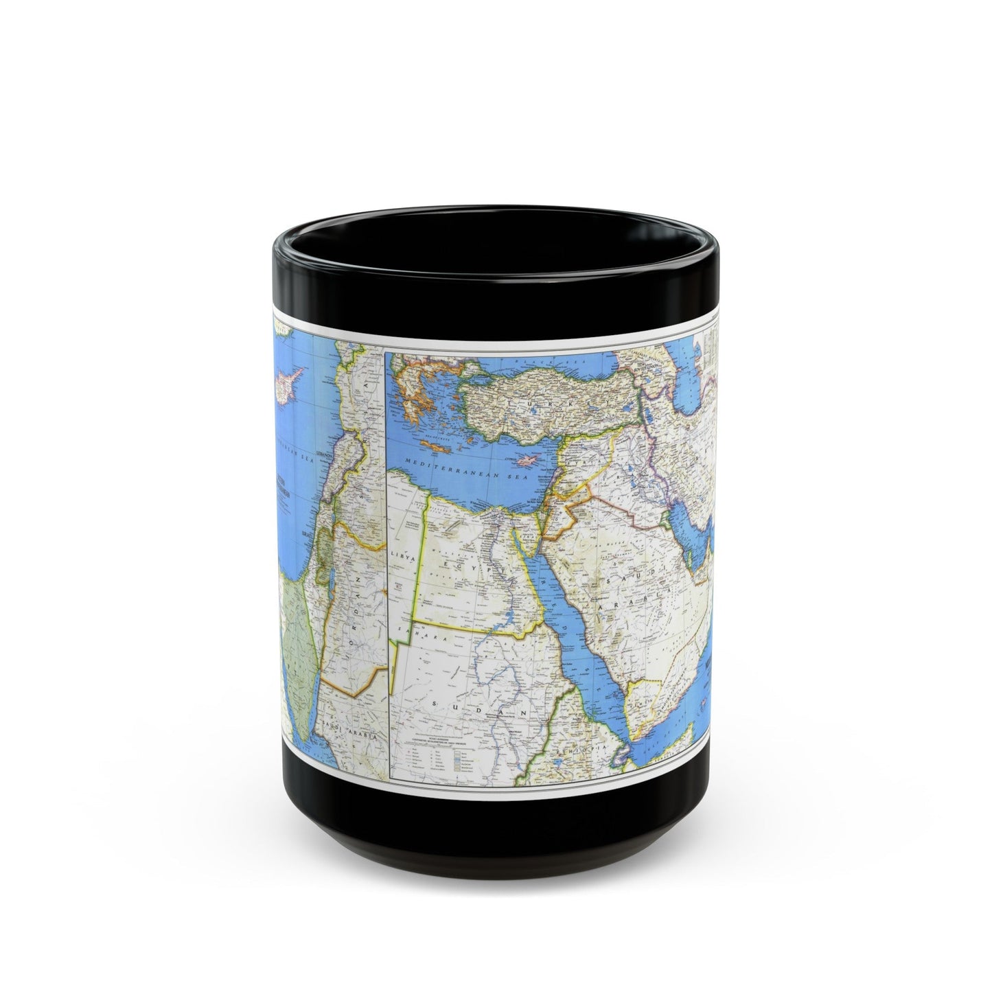 Middle East (1978) (Map) Black Coffee Mug-15oz-The Sticker Space