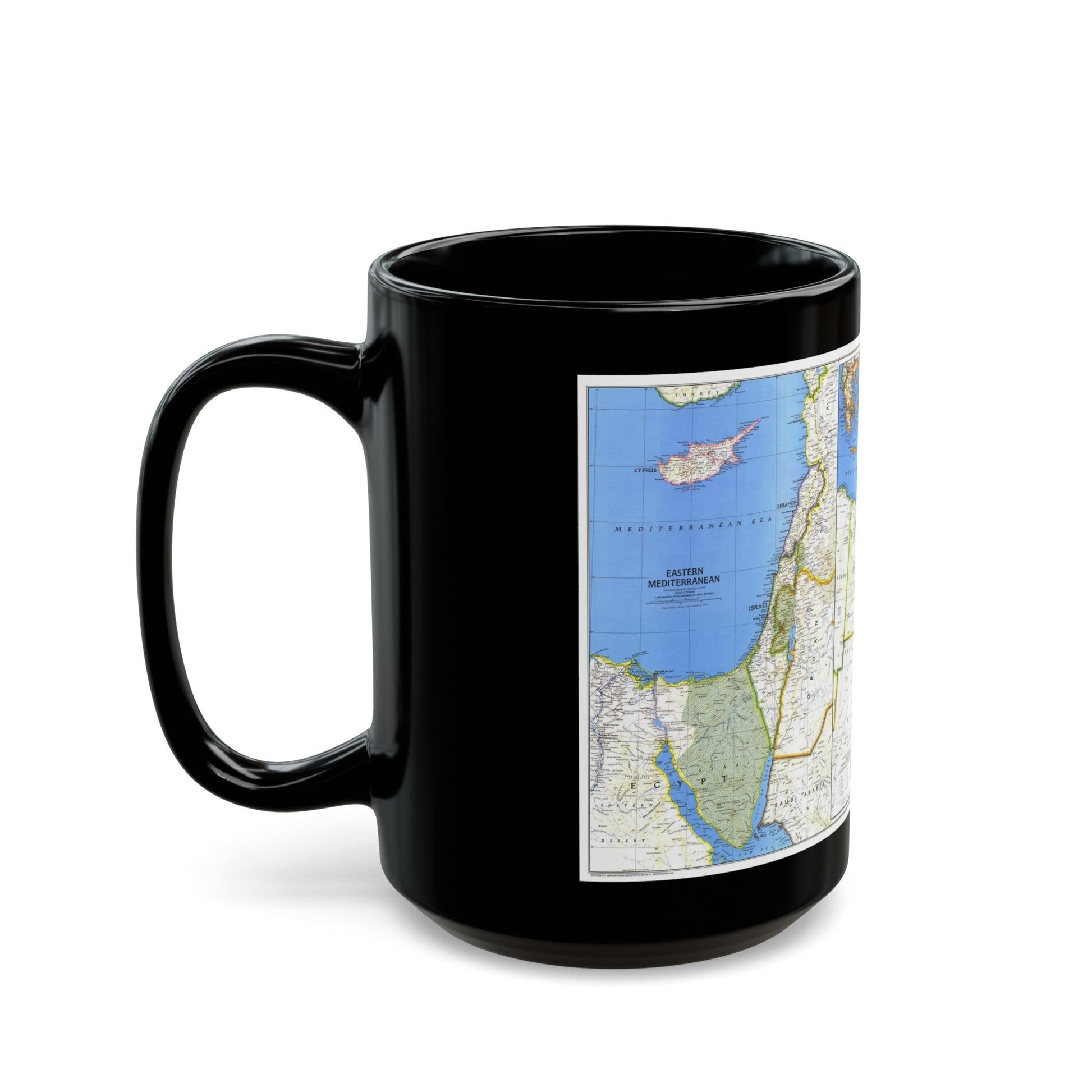 Middle East (1978) (Map) Black Coffee Mug-The Sticker Space