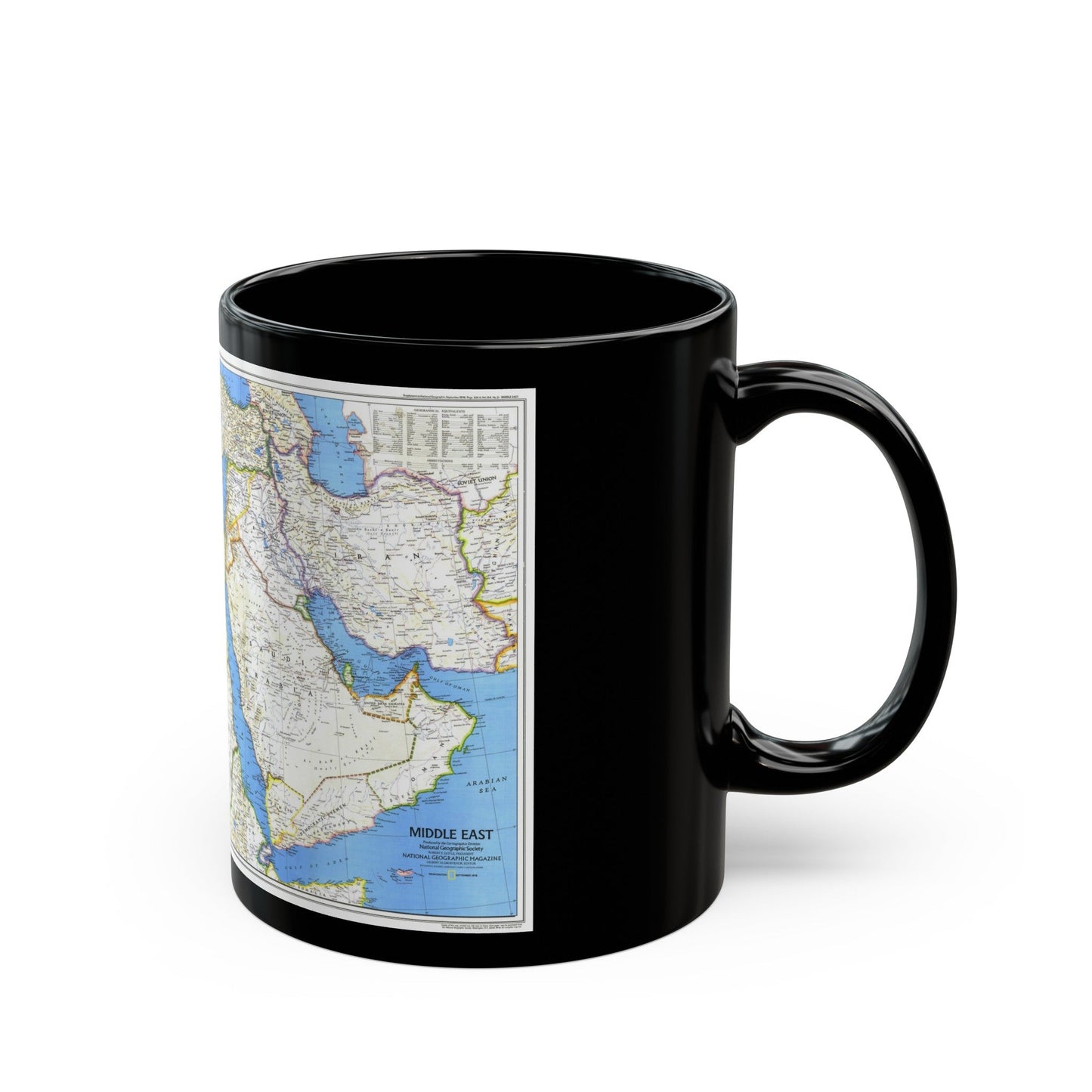 Middle East (1978) (Map) Black Coffee Mug-The Sticker Space