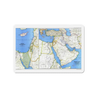 Middle East (1978) (Map) Refrigerator Magnet 2 Inch - The Sticker Space