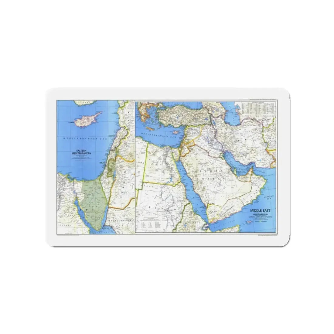 Middle East (1978) (Map) Refrigerator Magnet 3 Inch - The Sticker Space