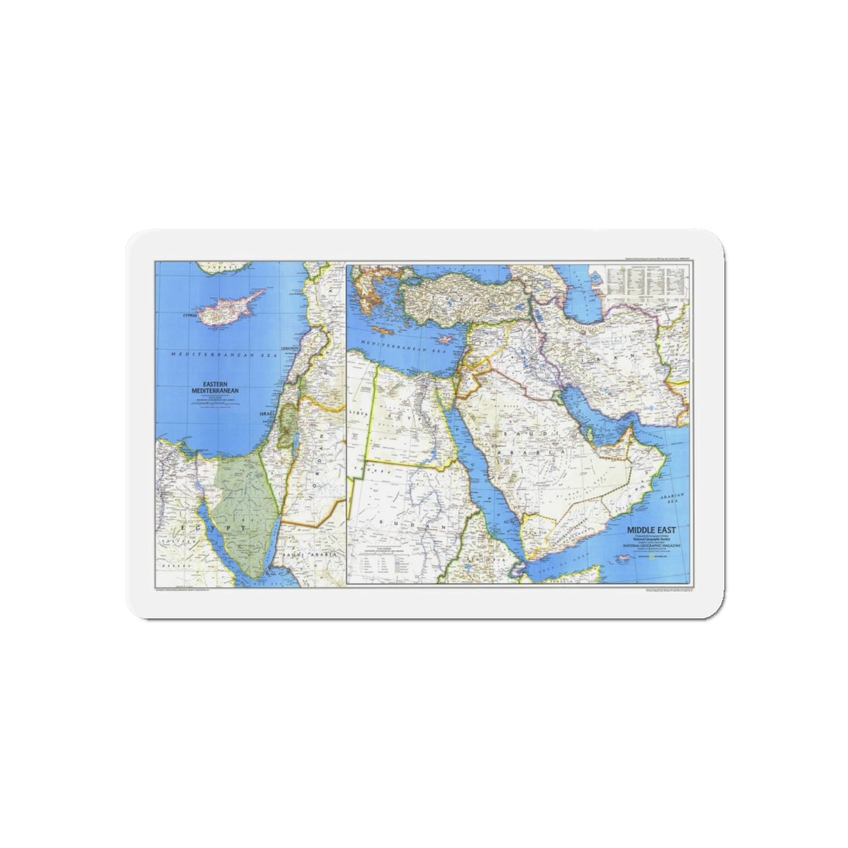 Middle East (1978) (Map) Refrigerator Magnet-5" x 5"-The Sticker Space