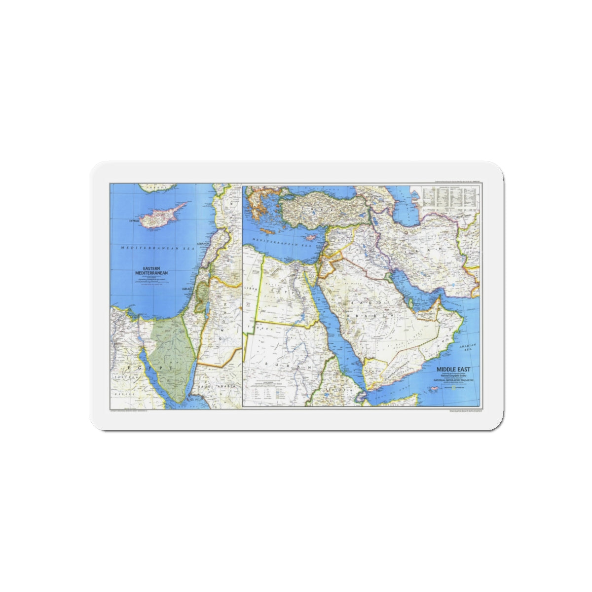 Middle East (1978) (Map) Refrigerator Magnet-6 × 6"-The Sticker Space