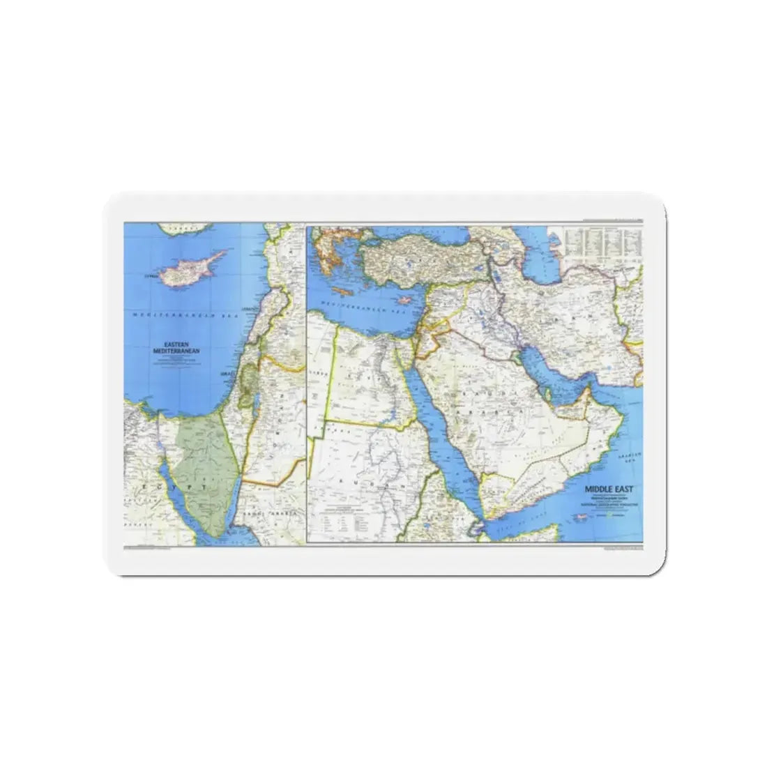 Middle East (1978) (Map) Refrigerator Magnet - The Sticker Space