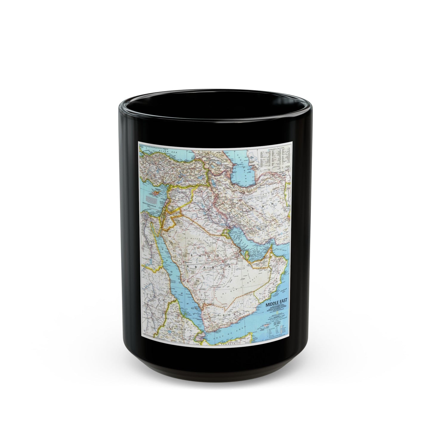 Middle East (1991) (Map) Black Coffee Mug-15oz-The Sticker Space