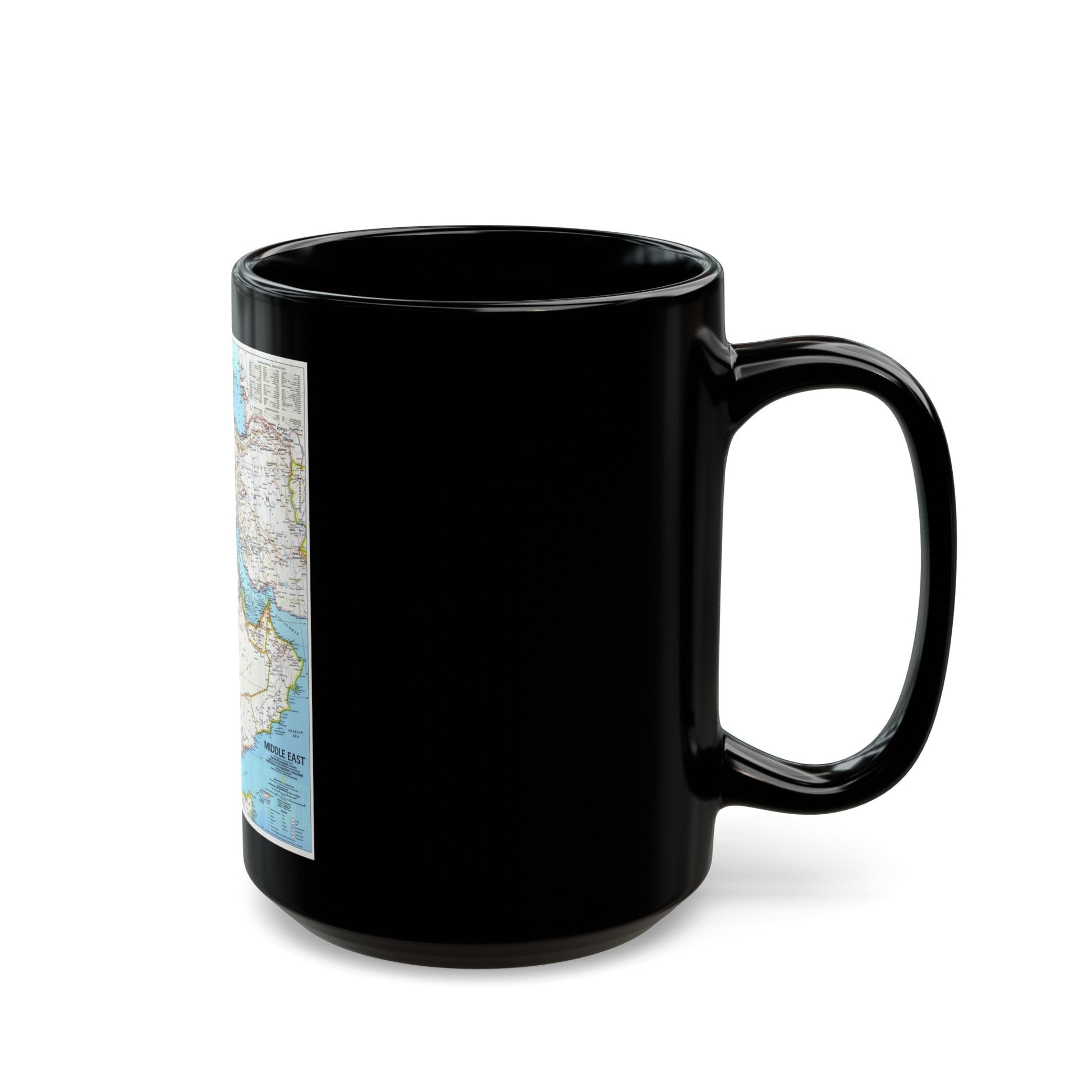 Middle East (1991) (Map) Black Coffee Mug-The Sticker Space