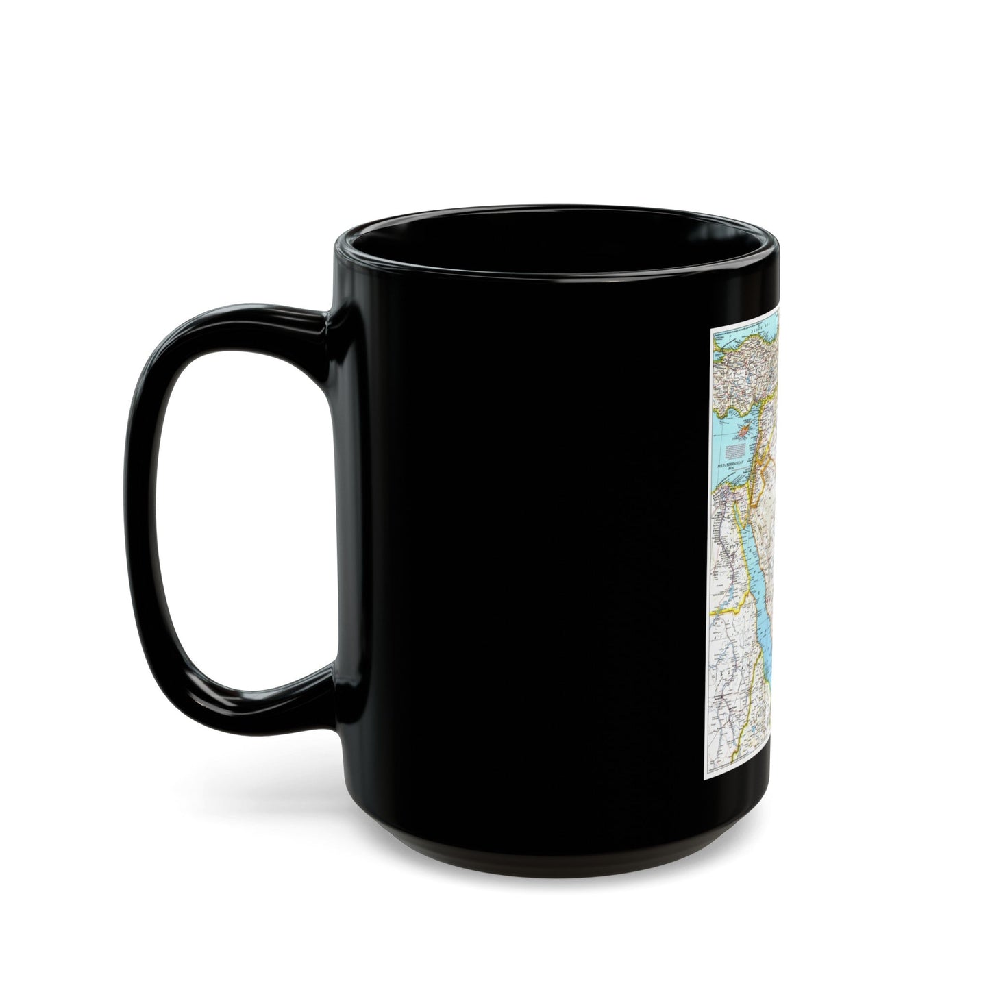 Middle East (1991) (Map) Black Coffee Mug-The Sticker Space