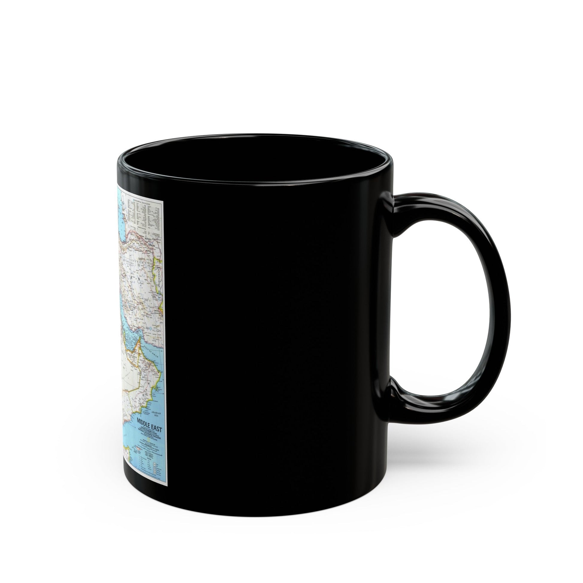 Middle East (1991) (Map) Black Coffee Mug-The Sticker Space