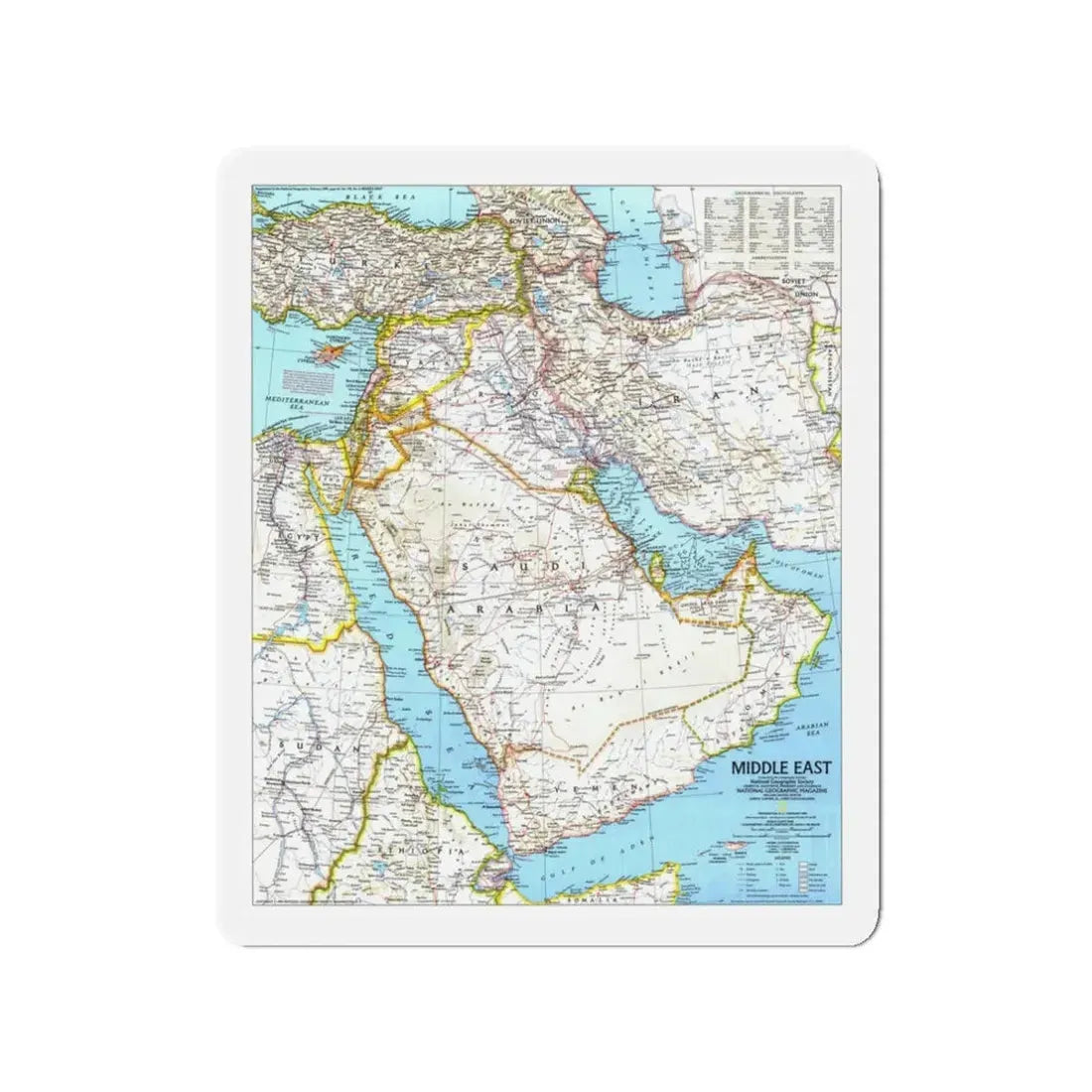Middle East (1991) (Map) Refrigerator Magnet - The Sticker Space